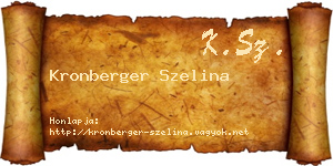Kronberger Szelina névjegykártya